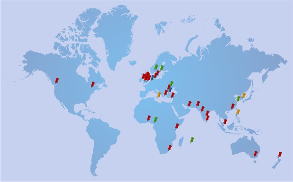 ICS NETWORK - world-map-open with pins March 2018